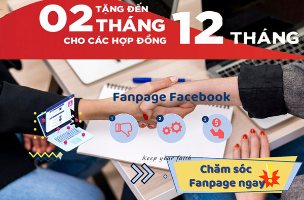 Tặng 2 tháng cho hợp đồng 12 tháng chăm sóc fanpage