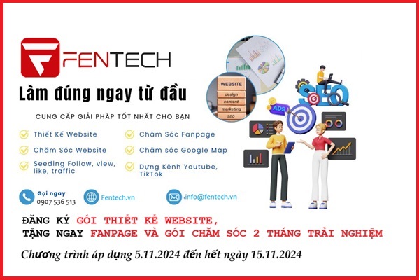 Đăng ký thiết kế Website, tặng ngay Fanpage và 2 tháng chăm sóc miễn phí